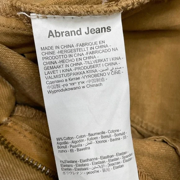 Abrand Revolve Womens Brown Venice High Rise Straight Jeans Size 26 NWT $128 - Picture 10 of 13